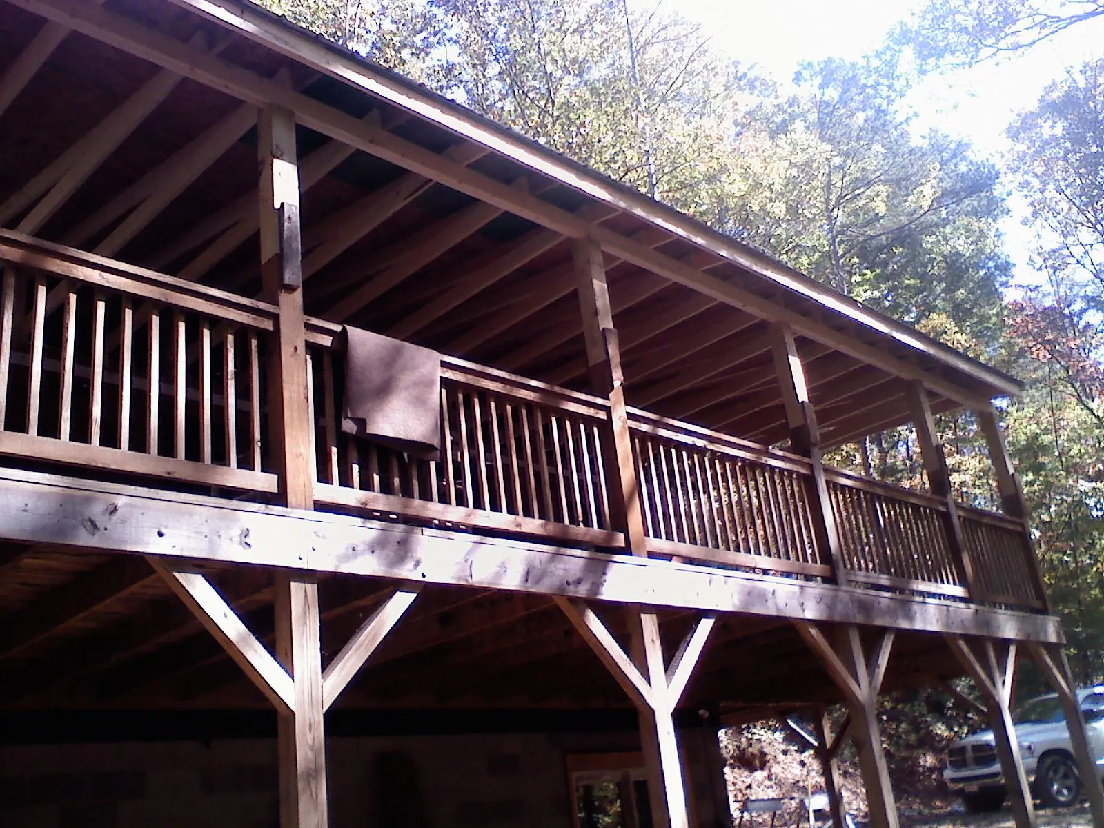 Timber framing under a new elevated porch and deck — Roof Leak Repair in Jordan Valley by Roofing Brothers